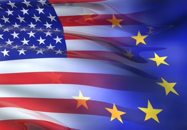 US - EU flag 3D